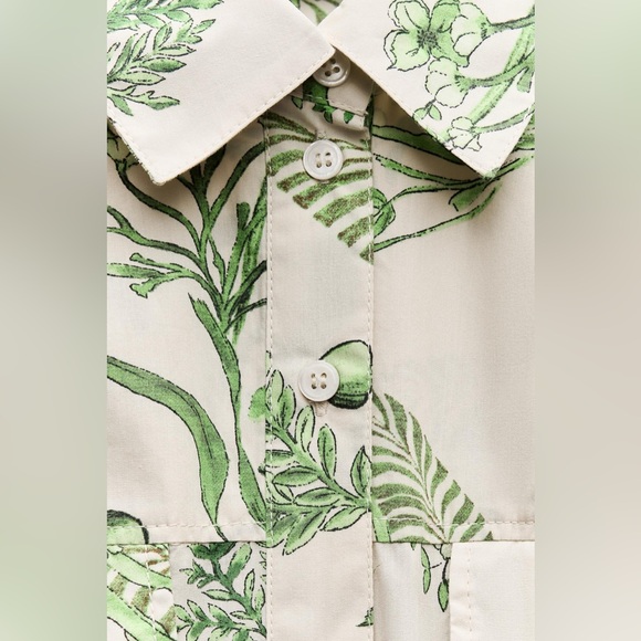 NEW ZARA PRINTED SHIRT DRESS S - Picture 7 of 11